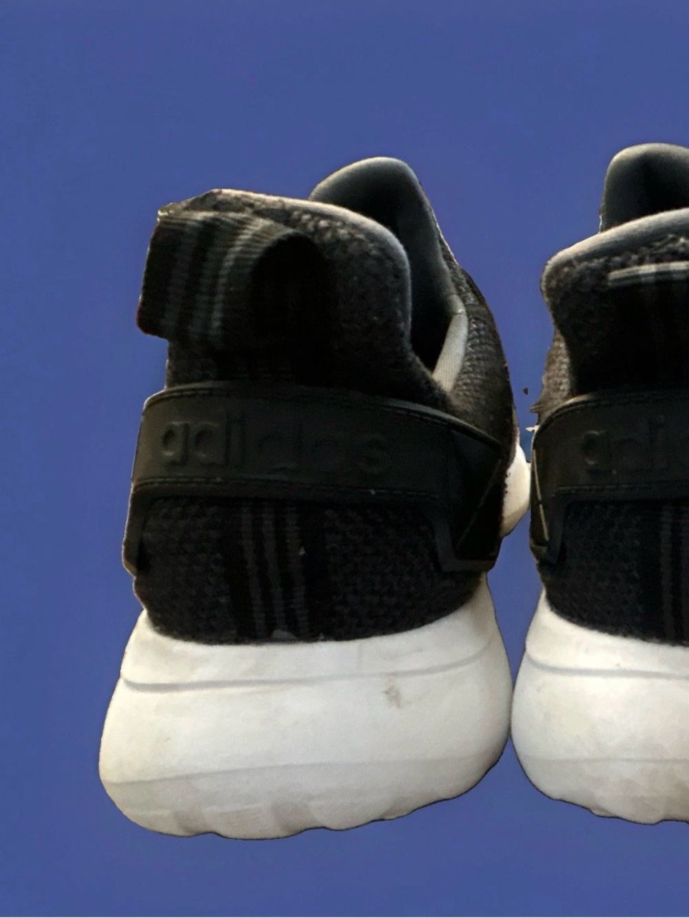 adidas Black Slip-On Knit Sneakers with White Sole - Picture 7 of 7